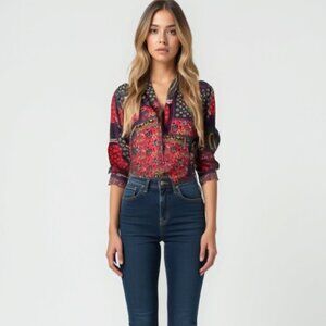 ❤️ Vintage Tabi Multicolor Paisley Patchwork Shirt S